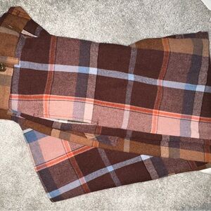 Urban Outfitters Plaid Boot Cut Pants - Brown and Blue